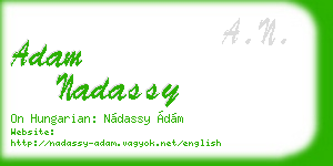 adam nadassy business card